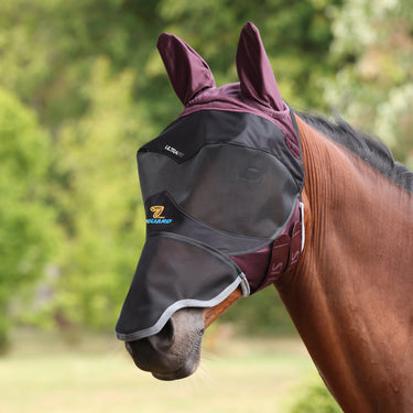 Shires Black Cherry FlyGuard Pro Deluxe Fly Mask with Ears & Nose| Online For Equine
