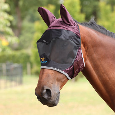 Shires Black Cherry FlyGuard Pro Deluxe Fly Mask with Ears| Online For Equine