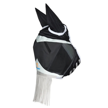 Shires Black FlyGuard Pro Fine Mesh Fly Mask with Ears & Nose Fringe| Online For Equine