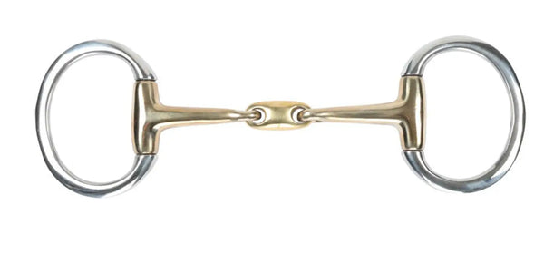 Eggbutt Snaffle Horse Bit - German Silver With Copper Ring Lozenge, All Sizes 9 thumbnail image