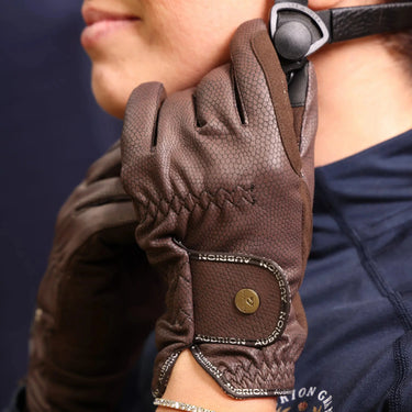 Shires Brown Aubrion Stadium FlexFit Riding Gloves| Online For Equine