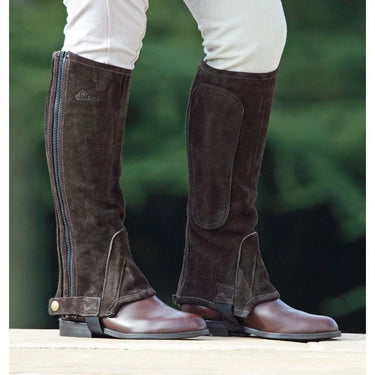 Buy Shires Children's Suede Half Chaps-Small (11" x 10.75")-Black| Online for Equine