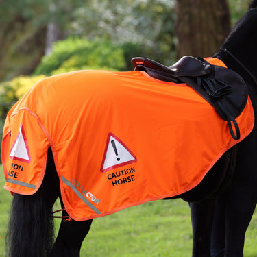 Shires Equi-Flector Orange Caution Horse Mesh Exercise Sheet| Online For Equine