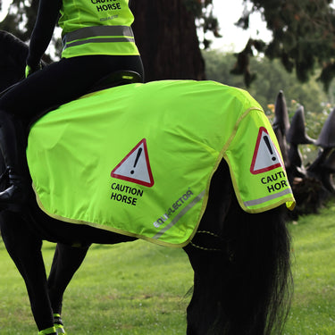 Shires Equi-Flector Yellow Caution Horse Mesh Exercise Sheet| Online For Equine
