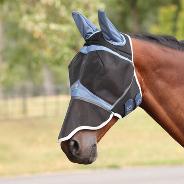 Shires FlyGuard Pro Air Motion Fly Mask with Ears & Nose Deep Airforce Blue| Online For Equine