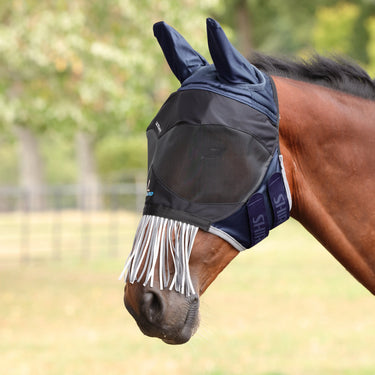 Shires FlyGuard Pro Deluxe Fly Mask with Ears & Nose Fringe| Online For Equine