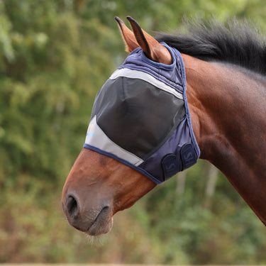 Shires FlyGuard Pro Fine Mesh Fly Mask with Ear Hole Navy| Online For Equine