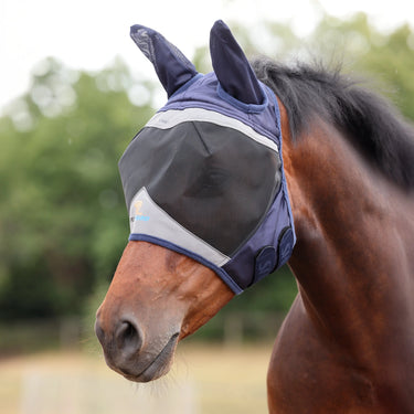 Shires FlyGuard Pro Fine Mesh Fly Mask with Ears Navy| Online For Equine