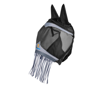 Shires FlyGuard Pro Fine Mesh Fly Mask with Ears & Nose Fringe Jet| Online For Equine