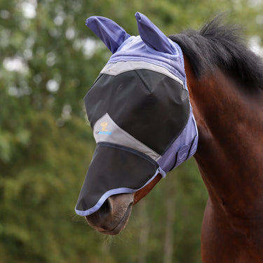Shires FlyGuard Pro Fine Mesh Fly Mask with Ears & Nose Sky| Online For Equine