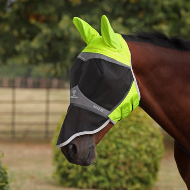 Shires FlyGuard Pro Hi-Viz Fine Mesh Fly Mask with Ears & Nose| Online For Equine