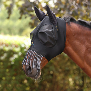 Shires FlyGuard Pro Stretch Fly Mask with Ears & Nose Fringe| Online For Equine