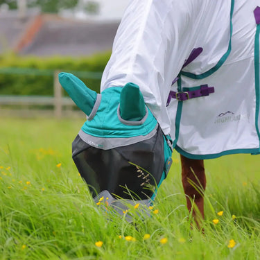 Buy Shires Green FlyGuard Pro Deluxe Fly Mask With Ears & Nose | Online for Equine