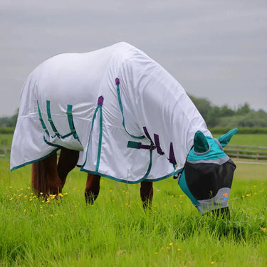 Buy Shires Green FlyGuard Pro Deluxe Fly Mask With Ears & Nose | Online for Equine