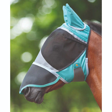 Buy Shires Green FlyGuard Pro Deluxe Fly Mask With Ears & Nose | Online for Equine