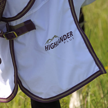 Shires Highlander Plus White / Black Cherry Sun Shade Fly Combo Rug| Online For Equine