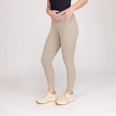 Shires Ladies Aubrion Beige Optima GX Riding Tights| Online For Equine
