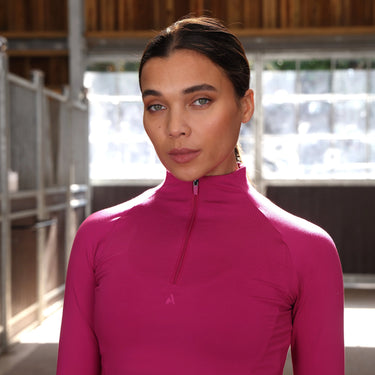 Shires Ladies Fuchsia Aubrion React Long Sleeve Base Layer| Online For Equine