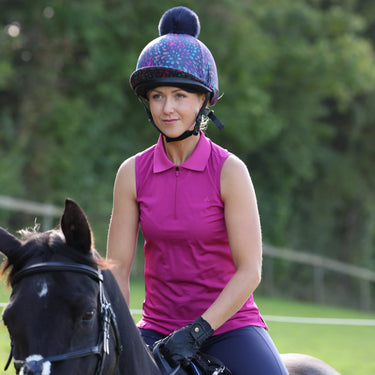 Shires Ladies Fuchsia Aubrion React Sleeveless Tech Polo| Online For Equine