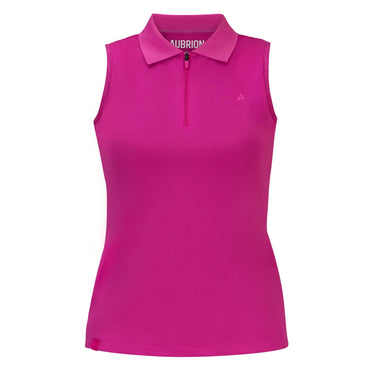 Shires Ladies Fuchsia Aubrion React Sleeveless Tech Polo| Online For Equine