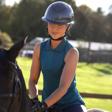 Shires Ladies Kingfisher Aubrion React Sleeveless Tech Polo| Online For Equine