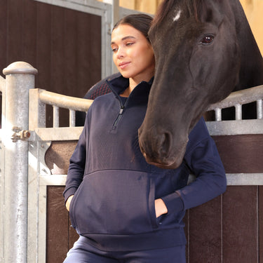 Shires Ladies Midnight Aubrion React Quarter Zip Sweater| Online For Equine