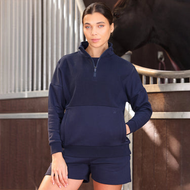 Shires Ladies Midnight Aubrion React Quarter Zip Sweater| Online For Equine