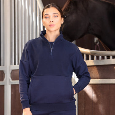 Shires Ladies Midnight Aubrion React Quarter Zip Sweater| Online For Equine