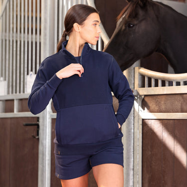 Shires Ladies Midnight Aubrion React Quarter Zip Sweater| Online For Equine