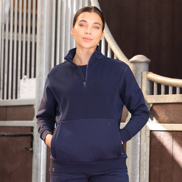 Shires Ladies Midnight Aubrion React Quarter Zip Sweater| Online For Equine