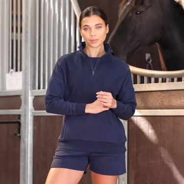 Shires Ladies Midnight Aubrion React Quarter Zip Sweater| Online For Equine