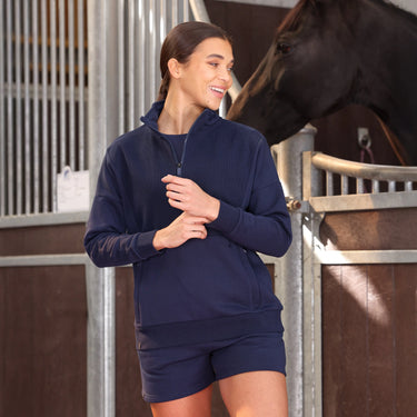Shires Ladies Midnight Aubrion React Quarter Zip Sweater| Online For Equine