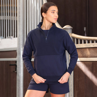 Shires Ladies Midnight Aubrion React Quarter Zip Sweater| Online For Equine