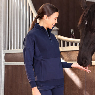 Shires Ladies Midnight Aubrion React Quarter Zip Sweater| Online For Equine