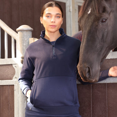 Shires Ladies Midnight Aubrion React Quarter Zip Sweater| Online For Equine
