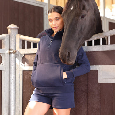 Shires Ladies Midnight Aubrion React Quarter Zip Sweater| Online For Equine