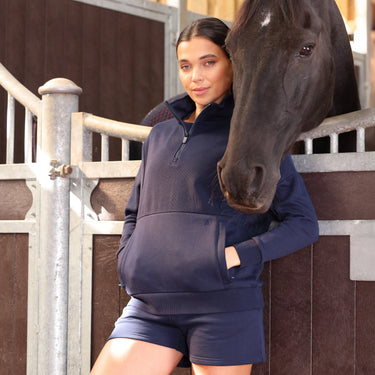 Shires Ladies Midnight Aubrion React Quarter Zip Sweater| Online For Equine