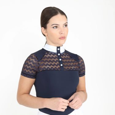 Shires Ladies Navy Aubrion Optima VX Show Shirt| Online For Equine