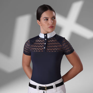 Shires Ladies Navy Aubrion Optima VX Show Shirt| Online For Equine