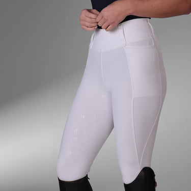 Shires Ladies White Aubrion Optima MX Riding Tights| Online For Equine