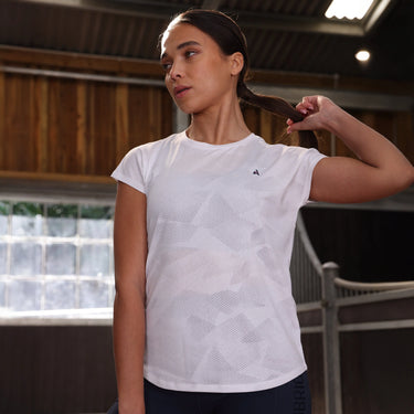 Shires Ladies White Aubrion React Tech T-Shirt| Online For Equine