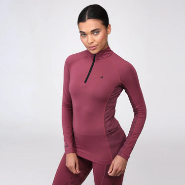 Shires Mauve Aubrion React Ladies Long Sleeve Base Layer - X Small (UK 8)| Online For Equine
