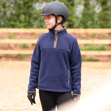 Shires Navy Aubrion Core Half Zip Fleece - Young Rider| Online For Equine