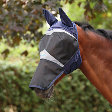 Shires FlyGuard Pro Fine Mesh Fly Mask with Ears & Square Nose| Online For Equine