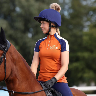 Shires Rust Aubrion Team Short Sleeve Base Layer - XX Large (UK 18)| Online For Equine