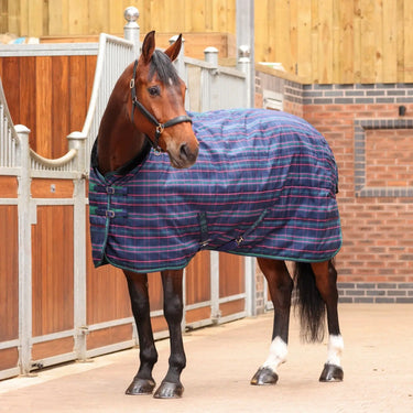 Buy the Shires Tempest Plus Navy Tartan 100g Stable Rug | Online for Equine