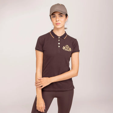 Shires Umber Aubrion Team Short Sleeve Polo - Small (UK 10)| Online For Equine
