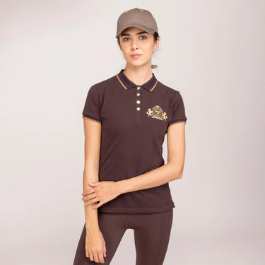 Shires Umber Aubrion Team Short Sleeve Polo - Small (UK 10)