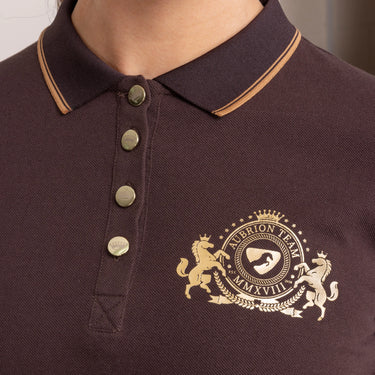 Shires Umber Aubrion Team Short Sleeve Polo - Small (UK 10)| Online For Equine