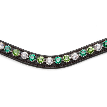 Shires Velociti GARA Green Diamante Browband Havana| Online For Equine